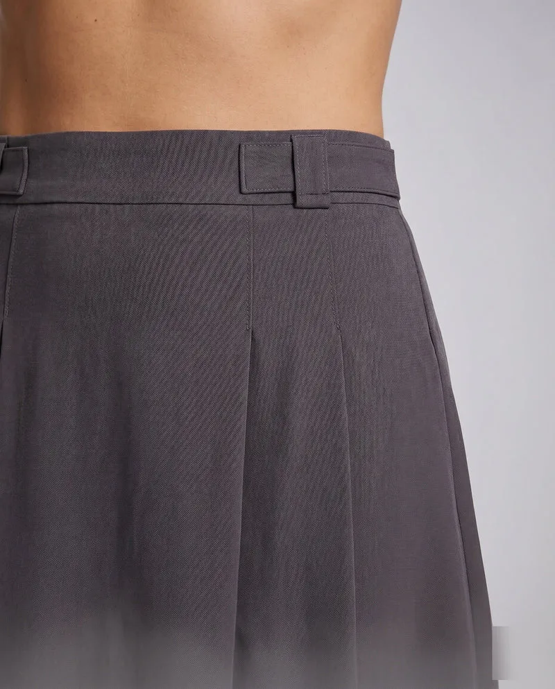 Damen Eleganter, plissierter Rock mit Taillengürtel