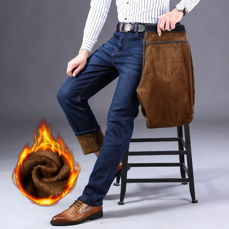 Herren Thermo-Jeans mit dichtem Teddyfutter und robustem Denim-Schnitt Nord Taschen