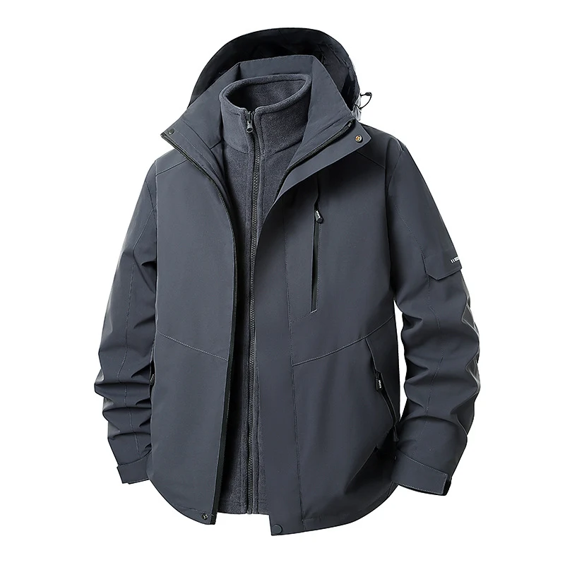 Herren Multifunktionale Winterjacke mit abnehmbarer Kapuze Nord Taschen