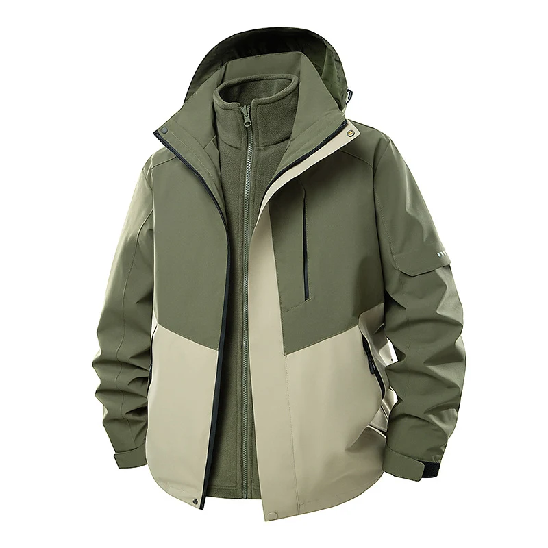 Herren Multifunktionale Winterjacke mit abnehmbarer Kapuze Nord Taschen