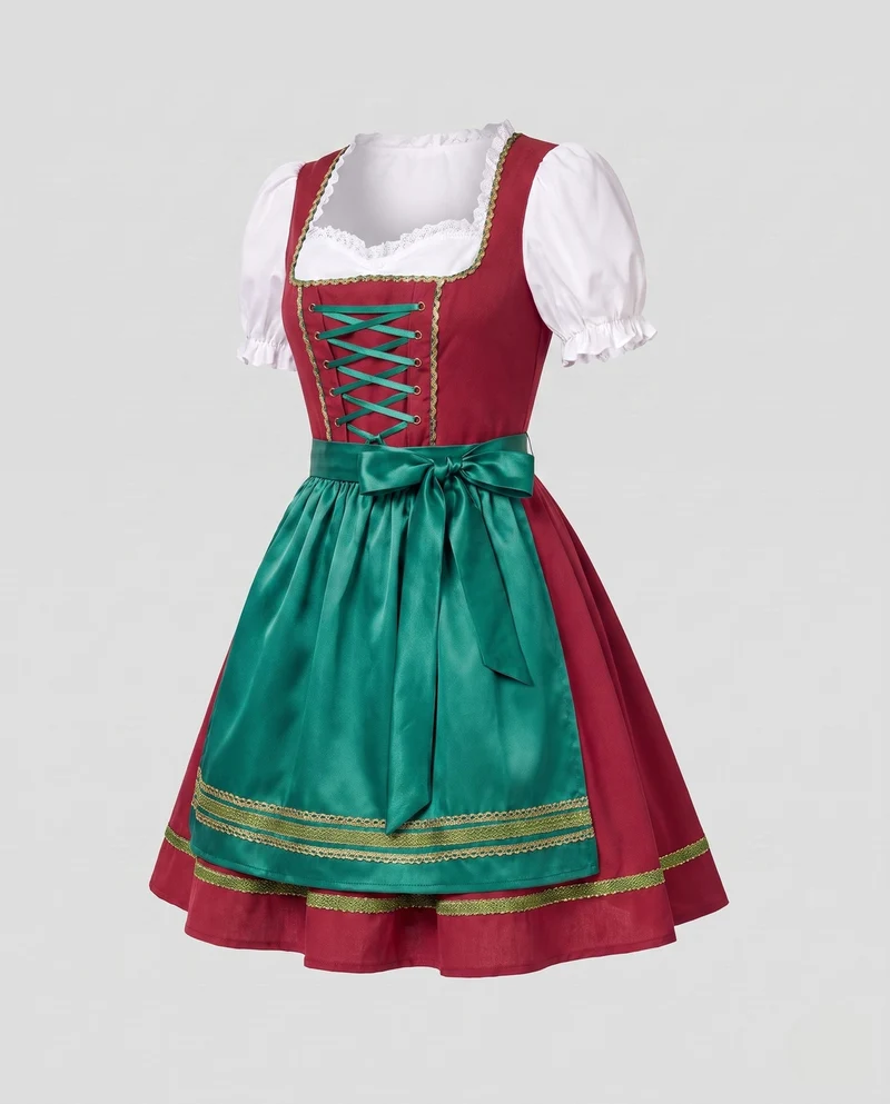 Festliches traditionelles Damenkleid mit floralen Akzenten Nord Taschen