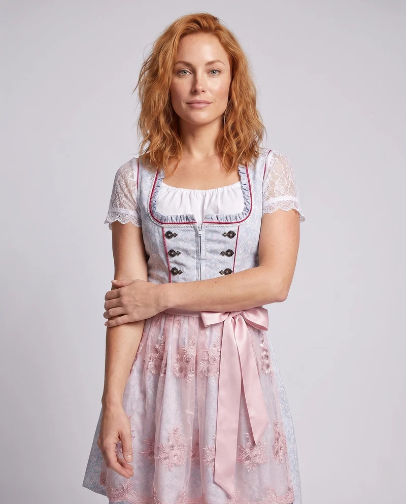 Frauen Spitze Dirndl Kleid Nord Taschen