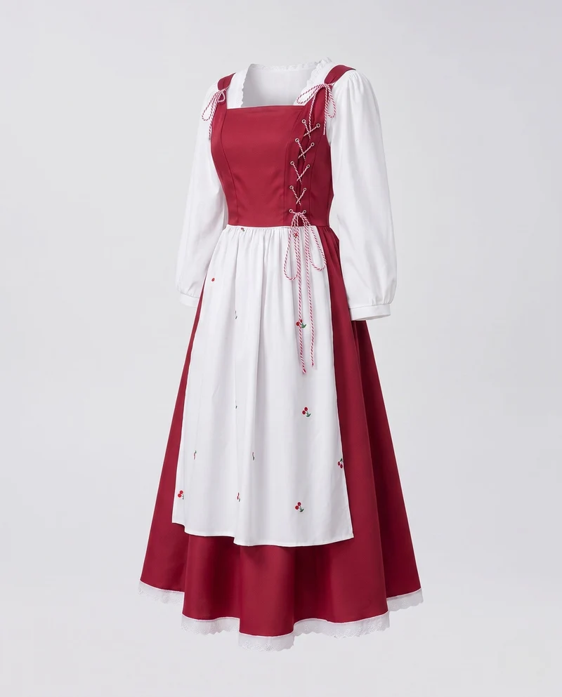 Traditionelles Dirndl-Kleid für Damen mit detailverliebt gestaltetem Leinenoberteil Nord Taschen