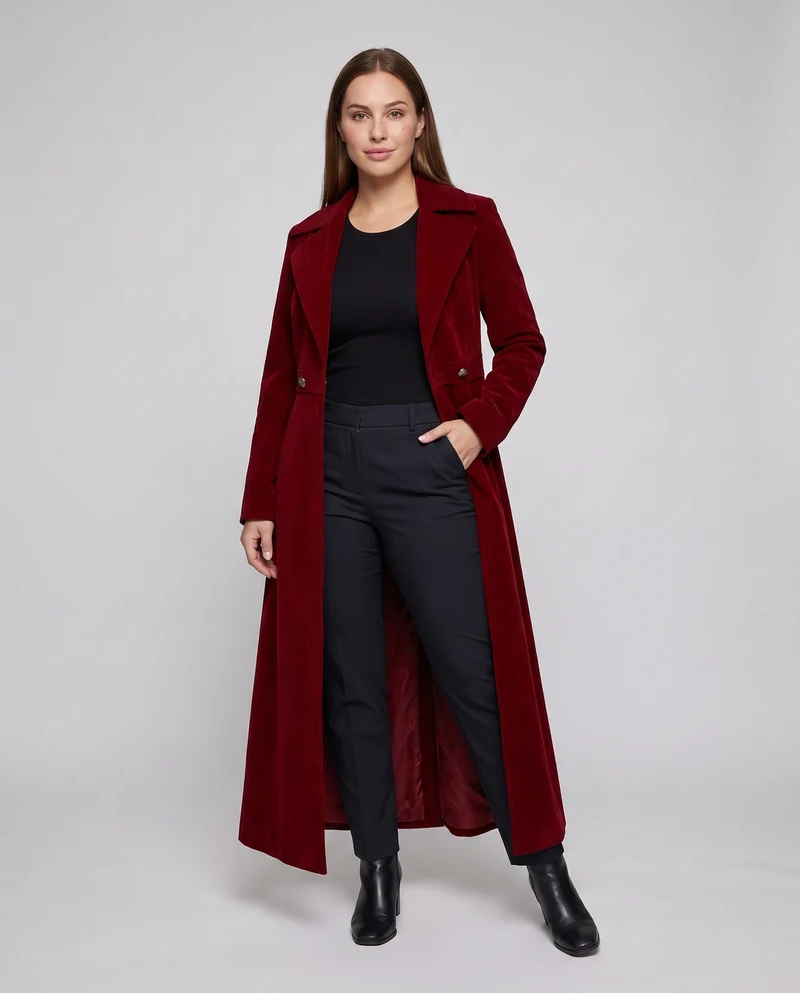 Elegante Damen-Frack mit breitem Revers und tailliertem Schnitt Nord Taschen