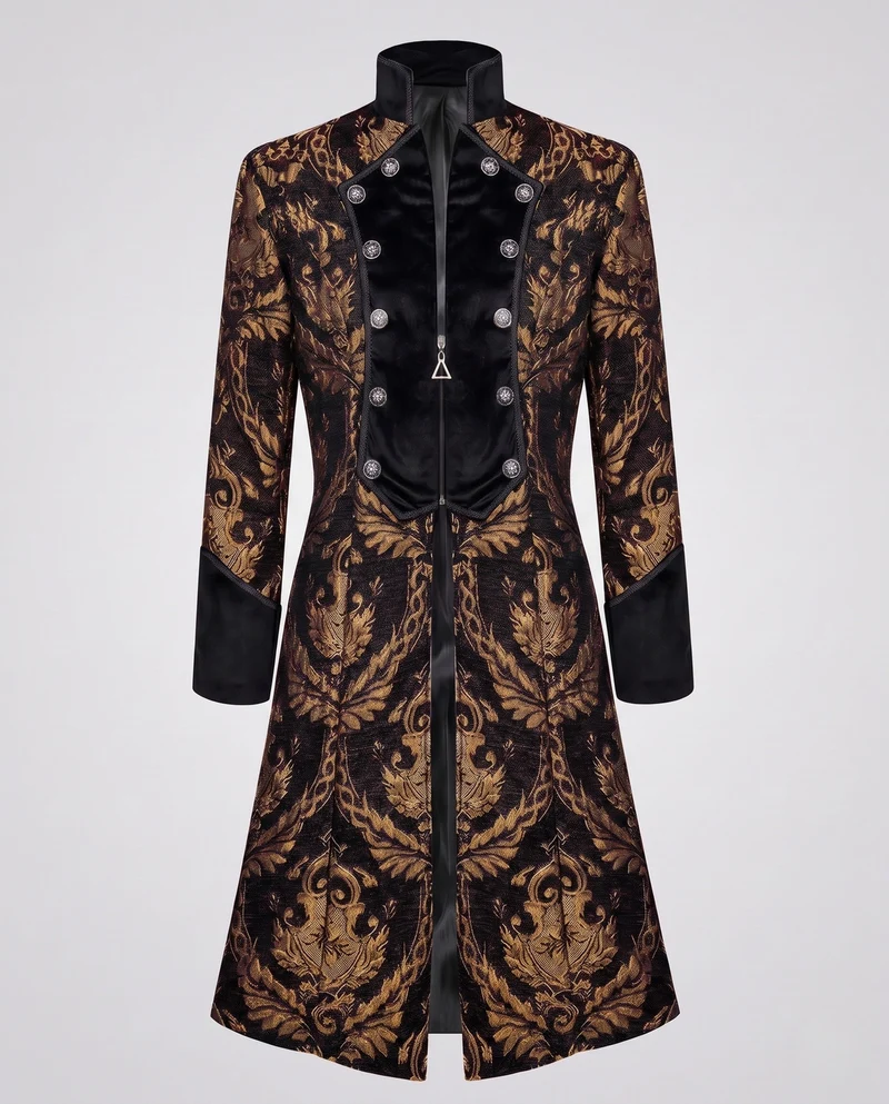 Damen elegante Frackjacke mit edlem Muster und künstlerischen Knöpfen Nord Taschen
