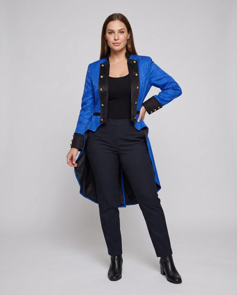 Damen elegante Frack mit aufwendigem Muster und hochwertigen Knopfdetails Nord Taschen
