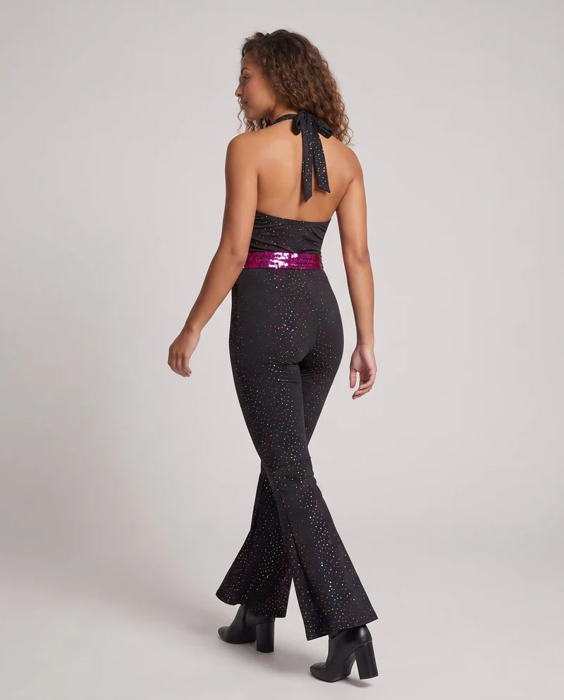 Damen Funkelndes Jumpsuit mit weitem Bein Nord Taschen