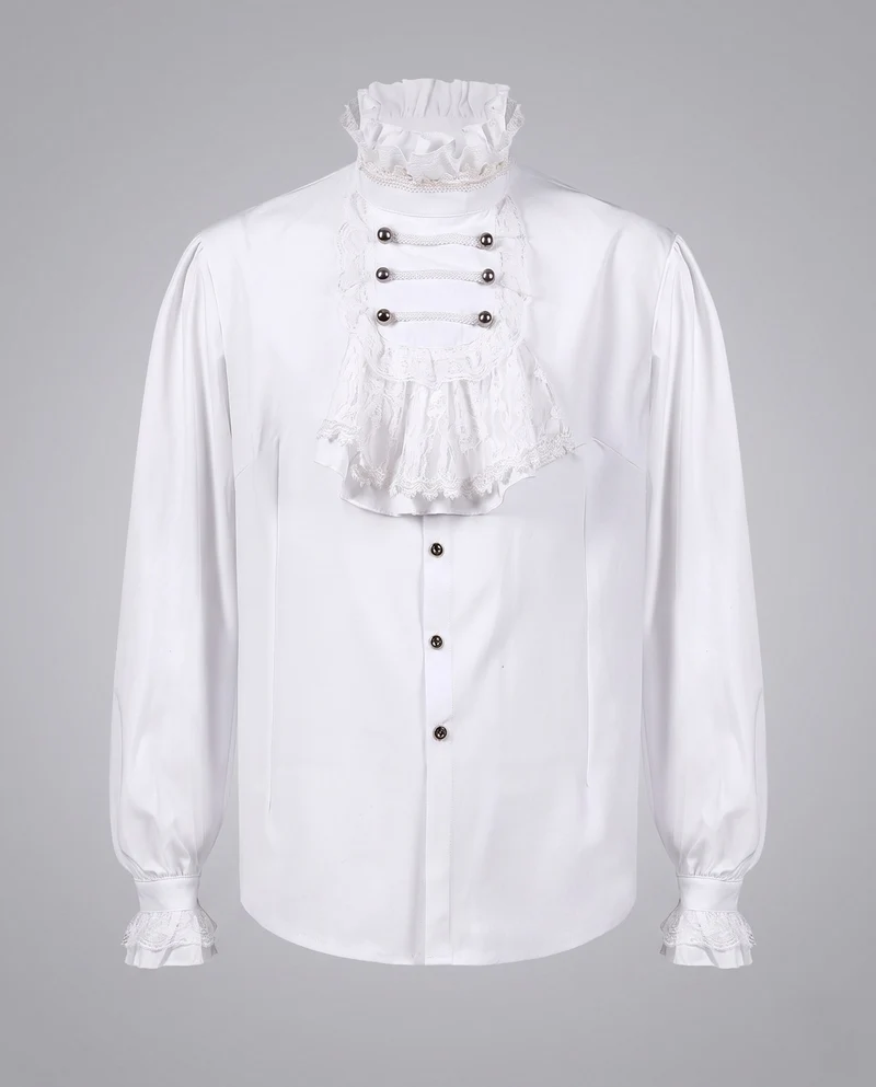 Damen Rüschbluse mit elegantem Kragen und dekorativen Knöpfen Nord Taschen
