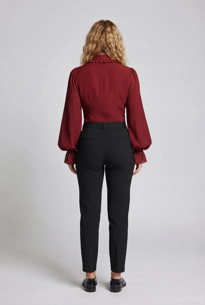 Damen Rüschbluse mit elegantem Kragenbereich Nord Taschen