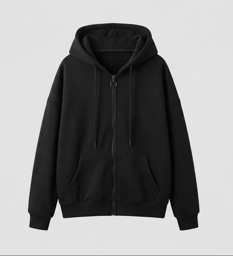 Unisex Oversize-Kapuzenjacke Teddy Reißverschluss
