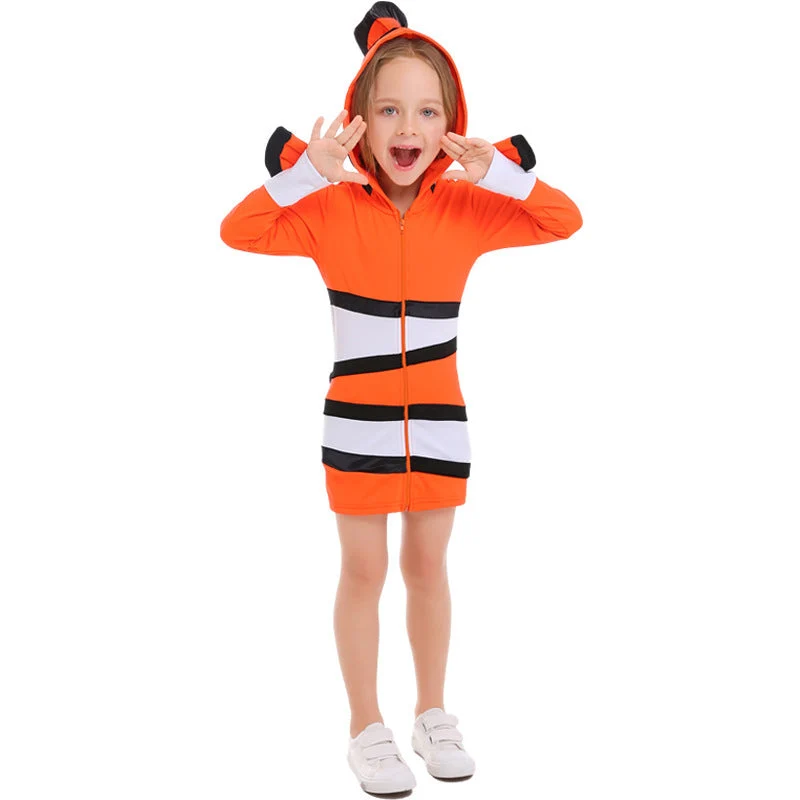 Damen Tierkostüm im Clownfisch-Design mit Kapuze und bunten Akzenten Nord Taschen