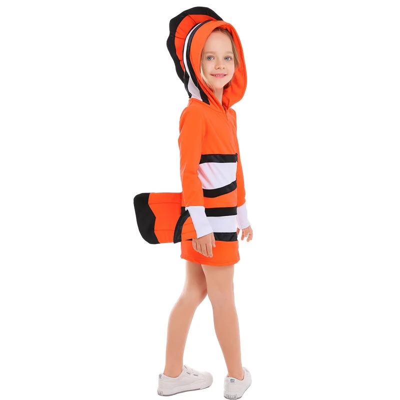 Damen Tierkostüm im Clownfisch-Design mit Kapuze und bunten Akzenten Nord Taschen