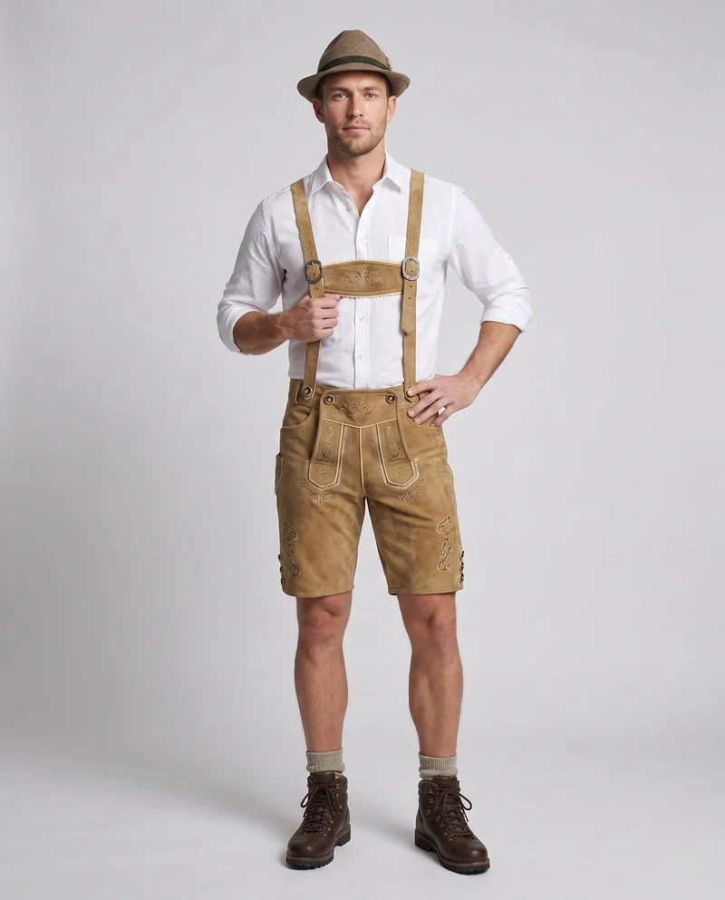 Herren klassische traditionelle Shorts mit aufwendiger Stickerei Nord Taschen