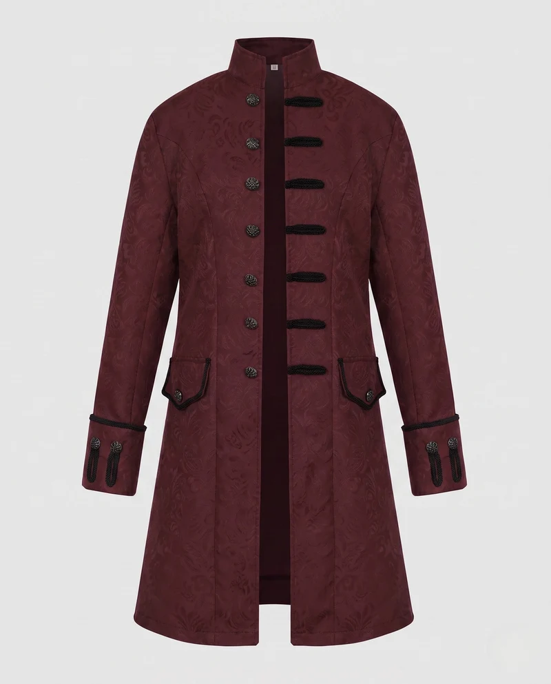 Damen elegante historische Frack mit dekorativen Knopfdetails Nord Taschen
