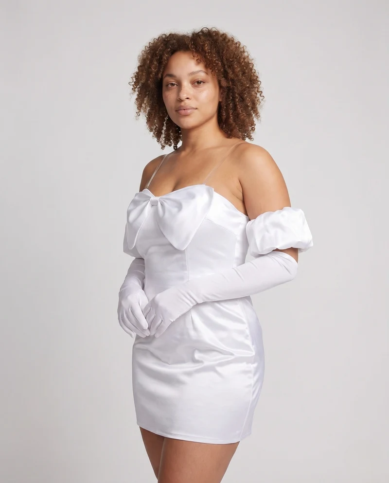 Damen Kostüm Kleid mit eleganten Schulterträgern und Handaccessoires Nord Taschen