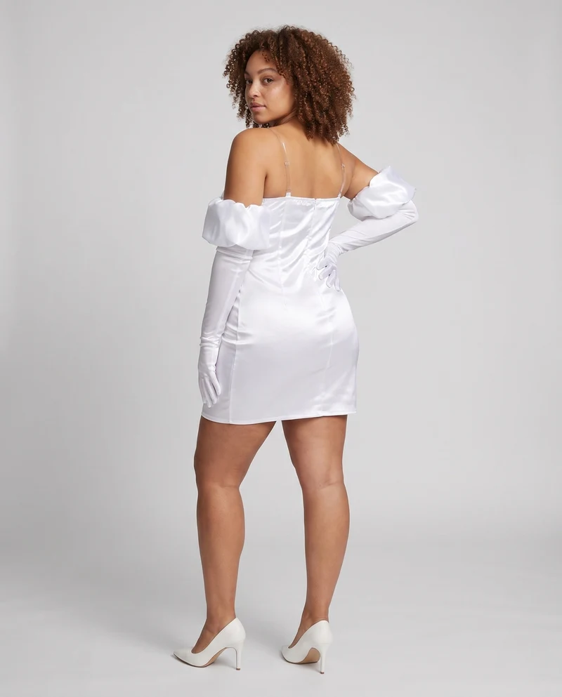 Damen Kostüm Kleid mit eleganten Schulterträgern und Handaccessoires Nord Taschen