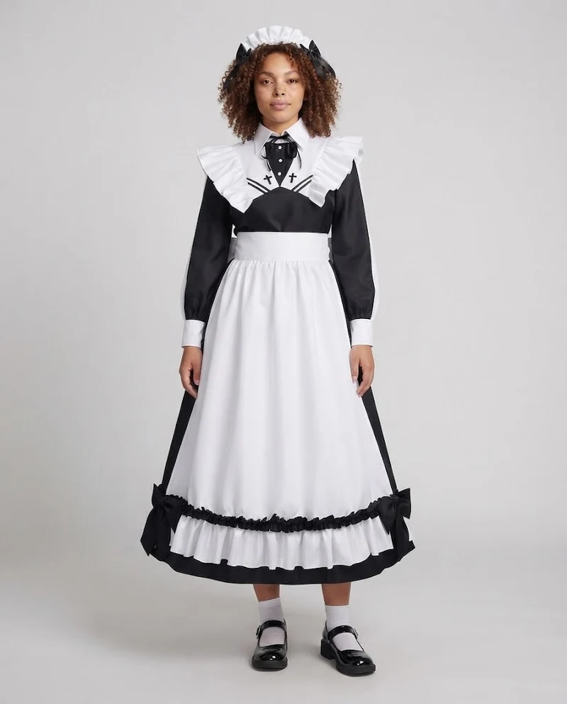 Damen Kostümkleid mit Rüschendetails und eleganten Accessoires Nord Taschen