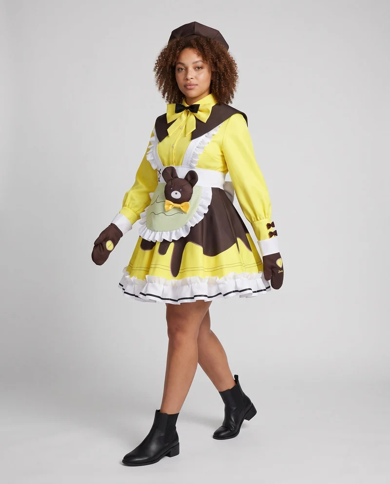 Damen Kostümkleid mit Tiermotiven und verschiedenen Accessoires Nord Taschen