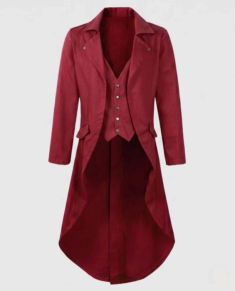 Damen Langmantel mit asymmetrischem Schnitt und aufwändigen Knopfdetails Nord Taschen