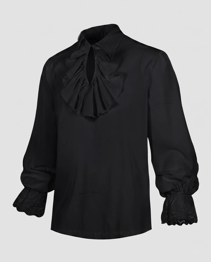 Damen elegante Bluse mit Rüschendetails und subtiler Spitze dekorativen Nord Taschen