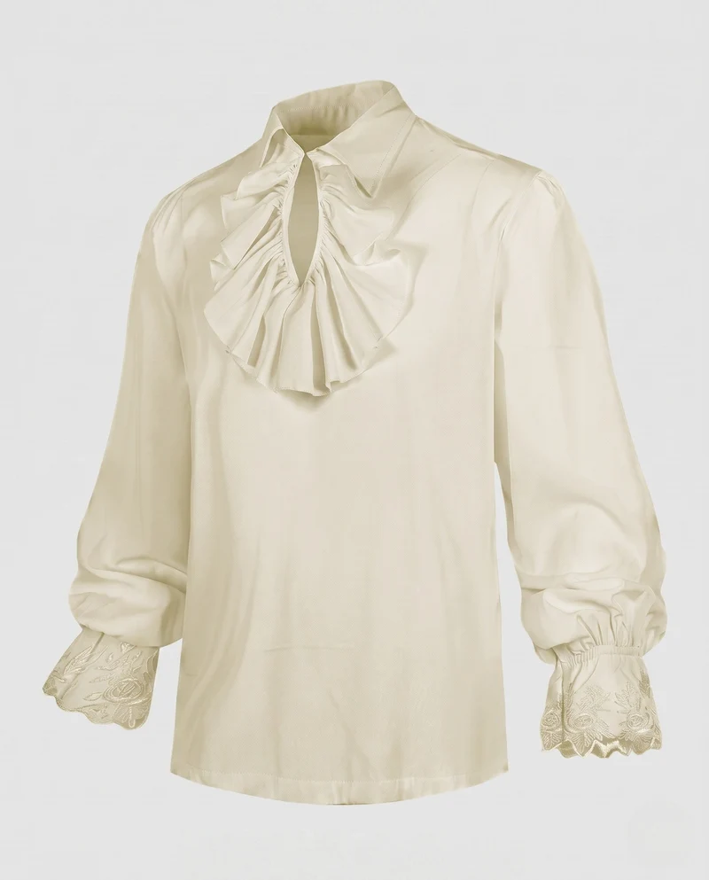 Damen elegante Bluse mit Rüschendetails und subtiler Spitze dekorativen Nord Taschen