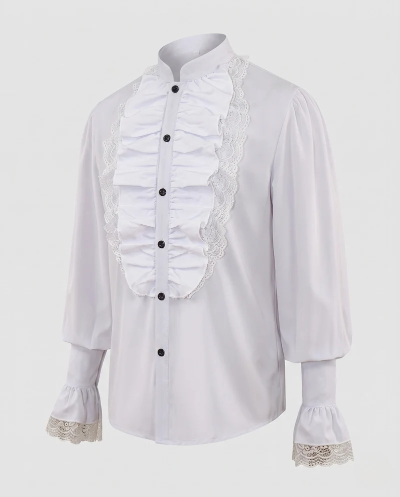 Frauen elegante Bluse mit Rüschendetails und Spitze Akzenten Nord Taschen