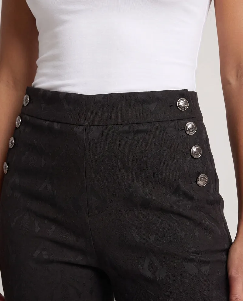 Damen elegante Hose mit modischen Knöpfen Nord Taschen