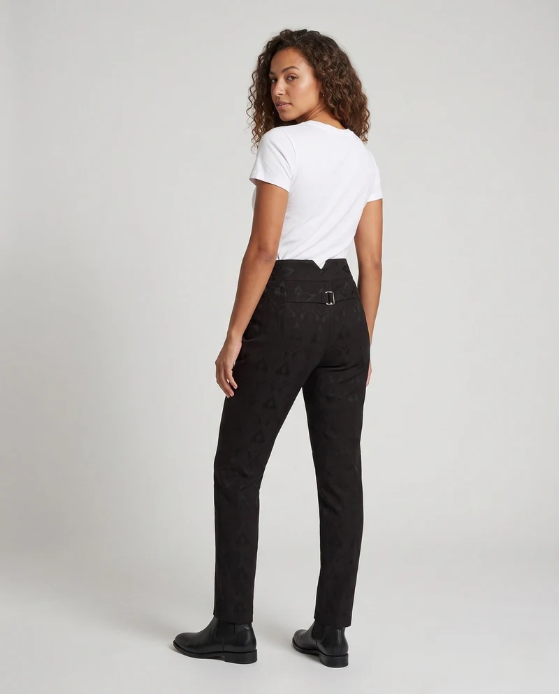 Damen elegante Hose mit modischen Knöpfen Nord Taschen