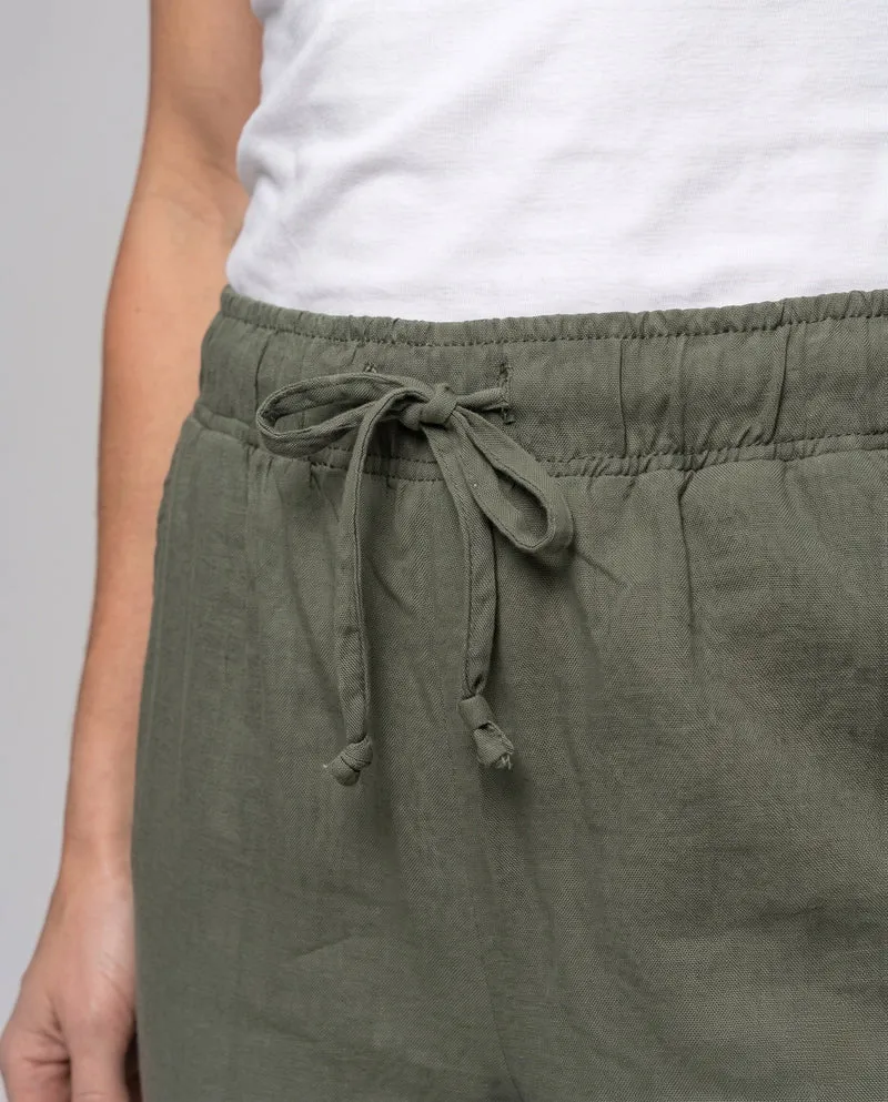 Damen elegante Freizeithosen mit elastischem Bund und seitlichen Schnürdetails Nord Taschen