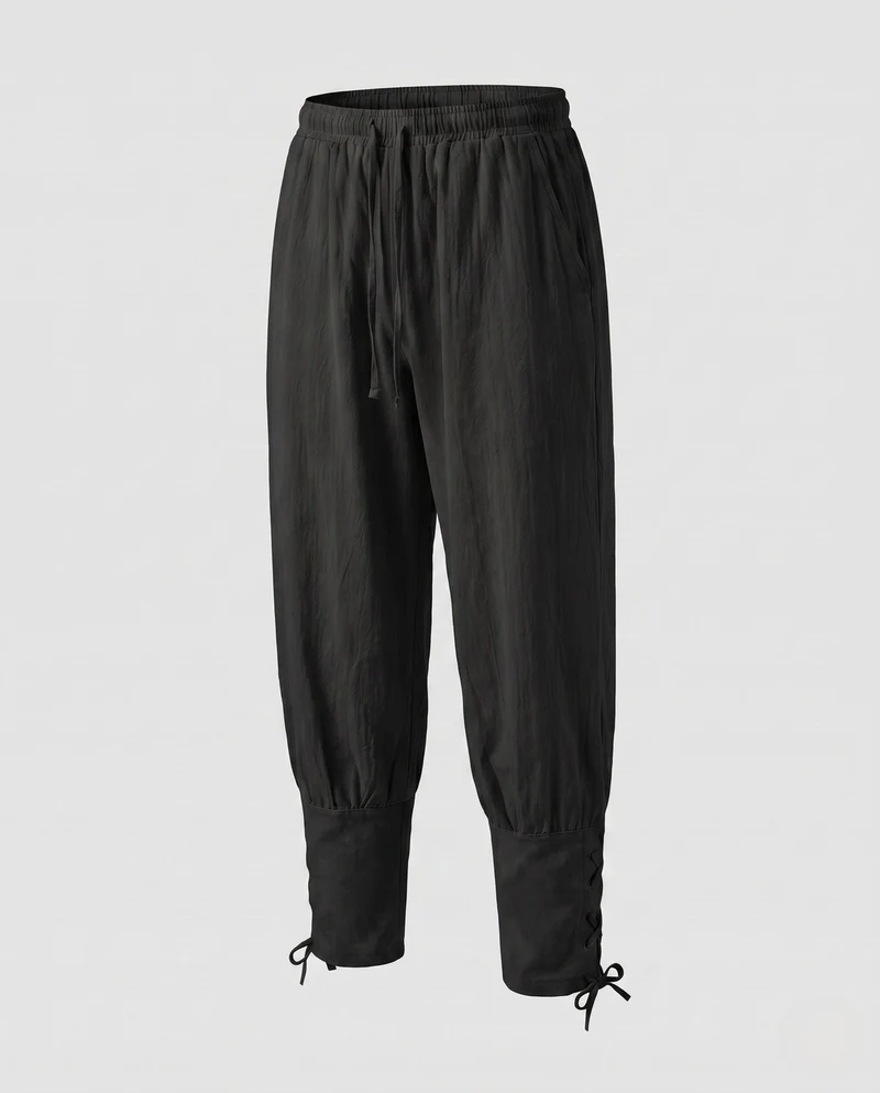 Damen elegante Freizeithosen mit elastischem Bund und seitlichen Schnürdetails Nord Taschen