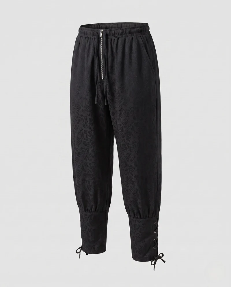 Damen elegante Freizeithosen mit elastischem Bund und seitlichen Schnürdetails Nord Taschen