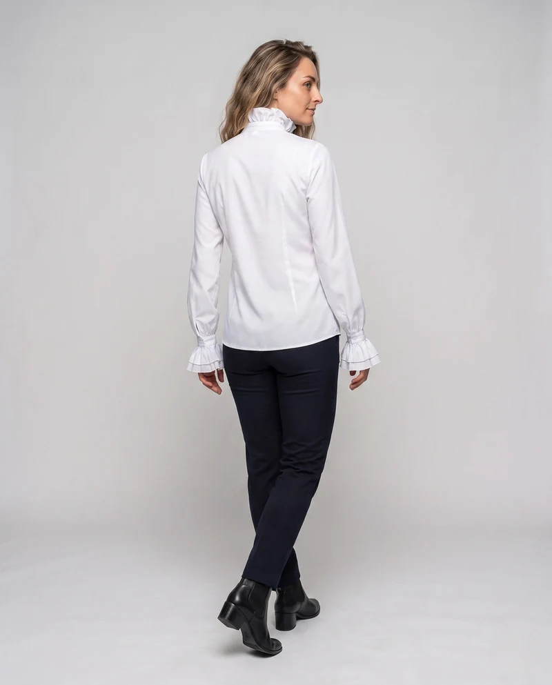 Damen elegante Rüsch Bluse Nord Taschen