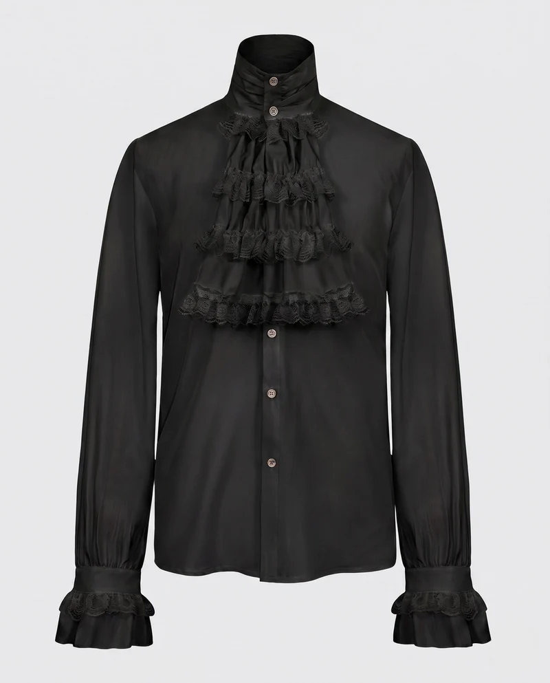 Damen elegante Rüschbluse mit exquisiten Spitzen Details Nord Taschen