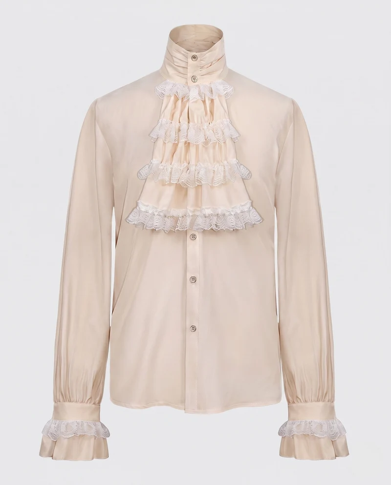 Damen elegante Rüschbluse mit exquisiten Spitzen Details Nord Taschen