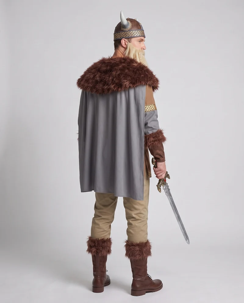 Herren Wikinger Kostüm mit detaillierten Verzierungen und hochwertigem Umhang Nord Taschen