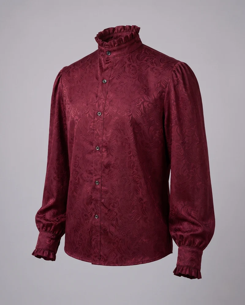 Damenbluse mit Stehkragen und Raffung Nord Taschen