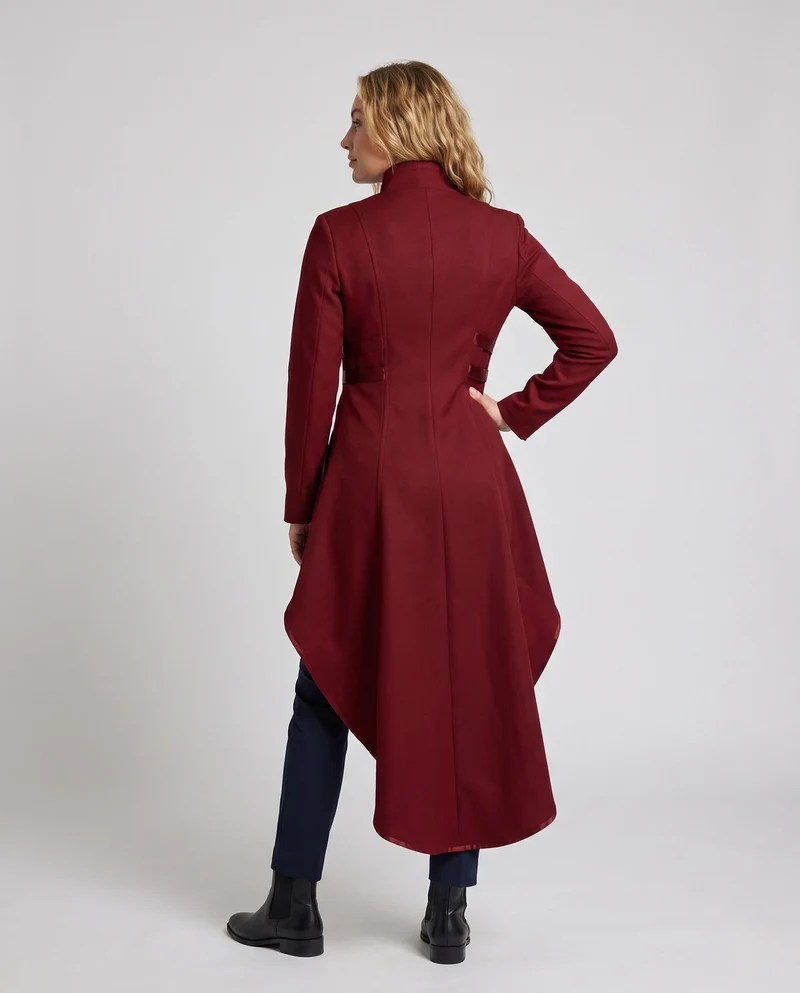 Damen gepolsterter Mantel mit asymmetrischem Saum und dekorativem Knopfleisten Nord Taschen