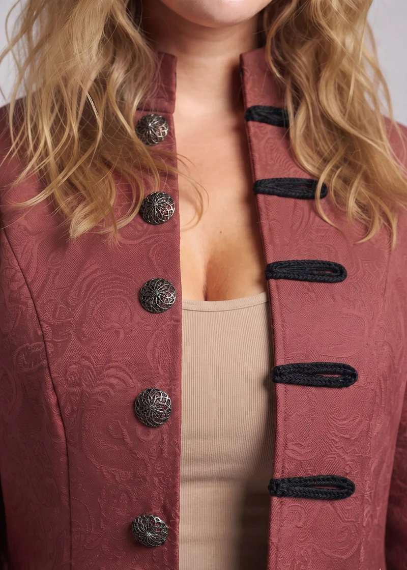 Damen stilvolles, elegantes Weste mit luxuriösen Verzierungen und asymmetrischem Schnitt Nord Taschen