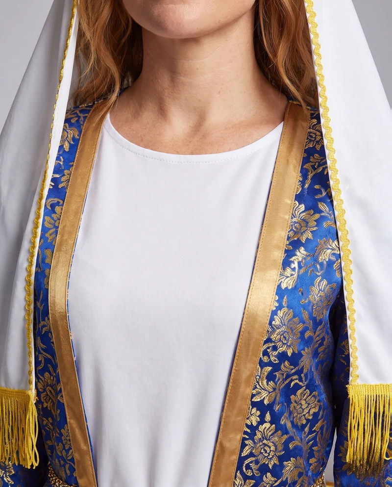Frauen traditionellen arabischen Kostüm mit Fransen geprägtem Design und eleganter Überlagerung Nord Taschen