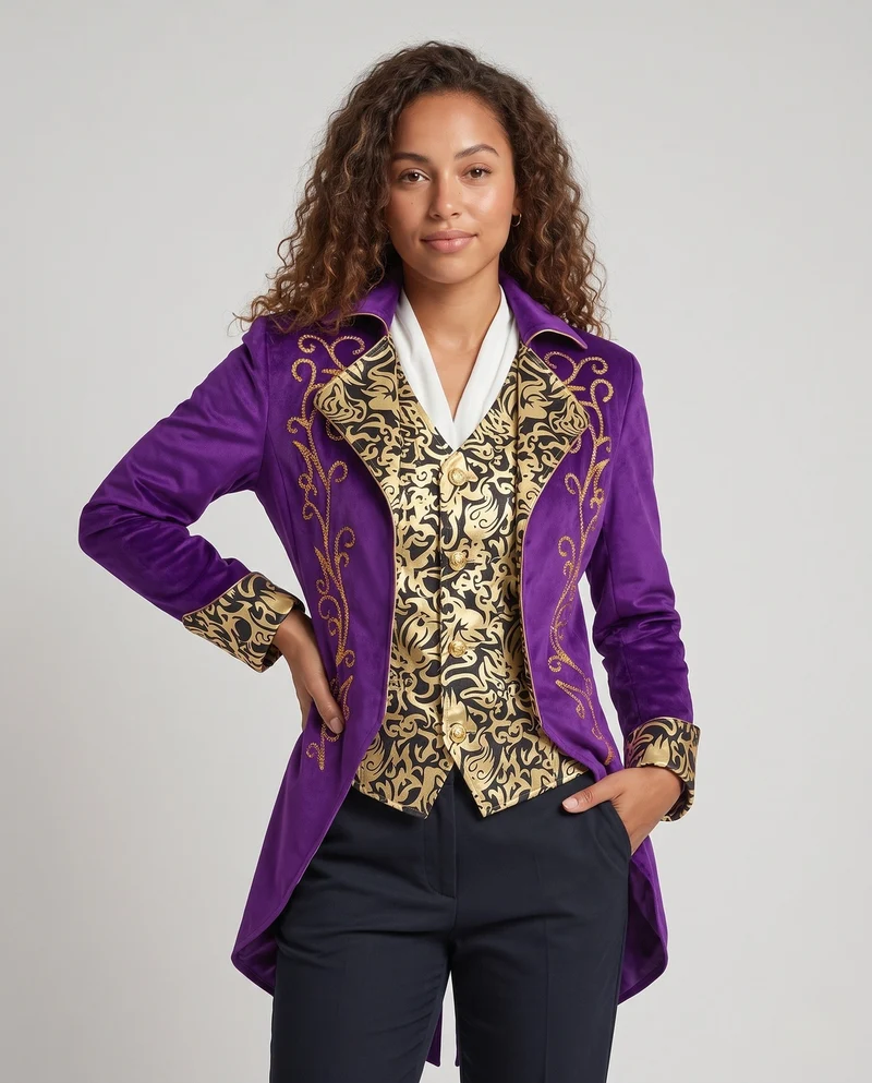 Damen eleganter traditioneller Mantel mit aufwendigen Verzierungen Nord Taschen