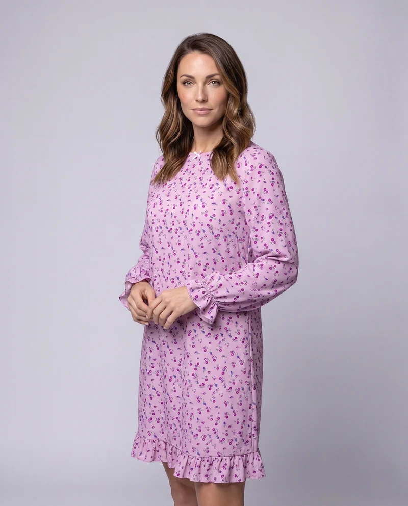 Damen Freizeit Blumen Kleid mit Rüschendetails Nord Taschen