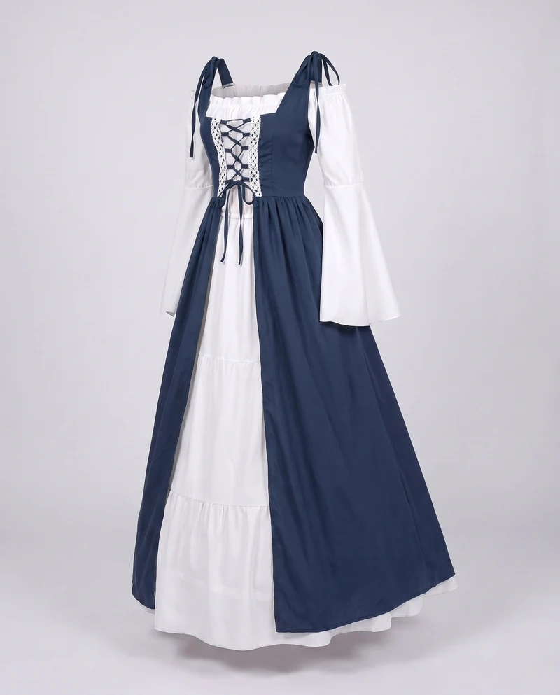 Damen mittelalterliches Kleid mit fließenden Ärmeln Nord Taschen
