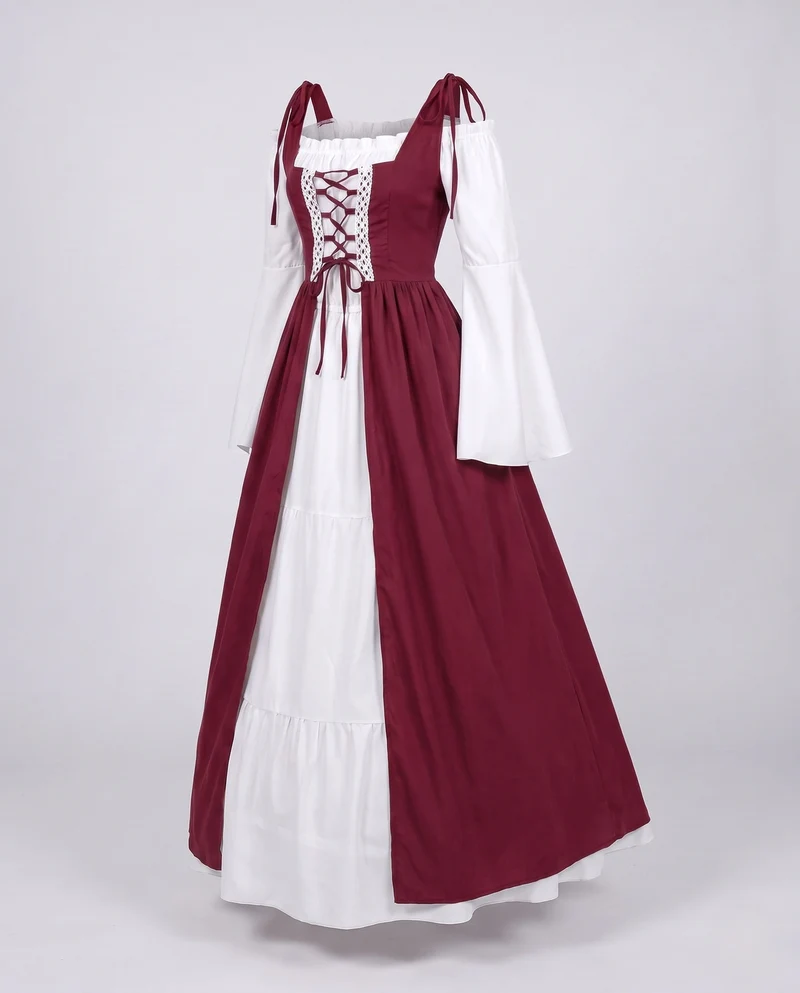 Damen mittelalterliches Kleid mit fließenden Ärmeln Nord Taschen