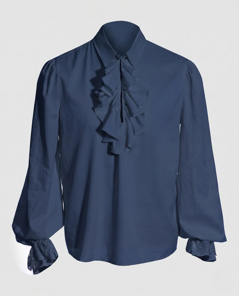 Damen elegante Rüschbluse mit fein gearbeiteten Ärmelbündchen Nord Taschen