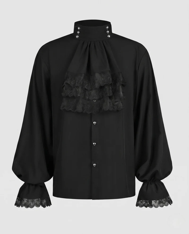 Damen Elegante Rüschbluse mit Spitzenakzenten Nord Taschen