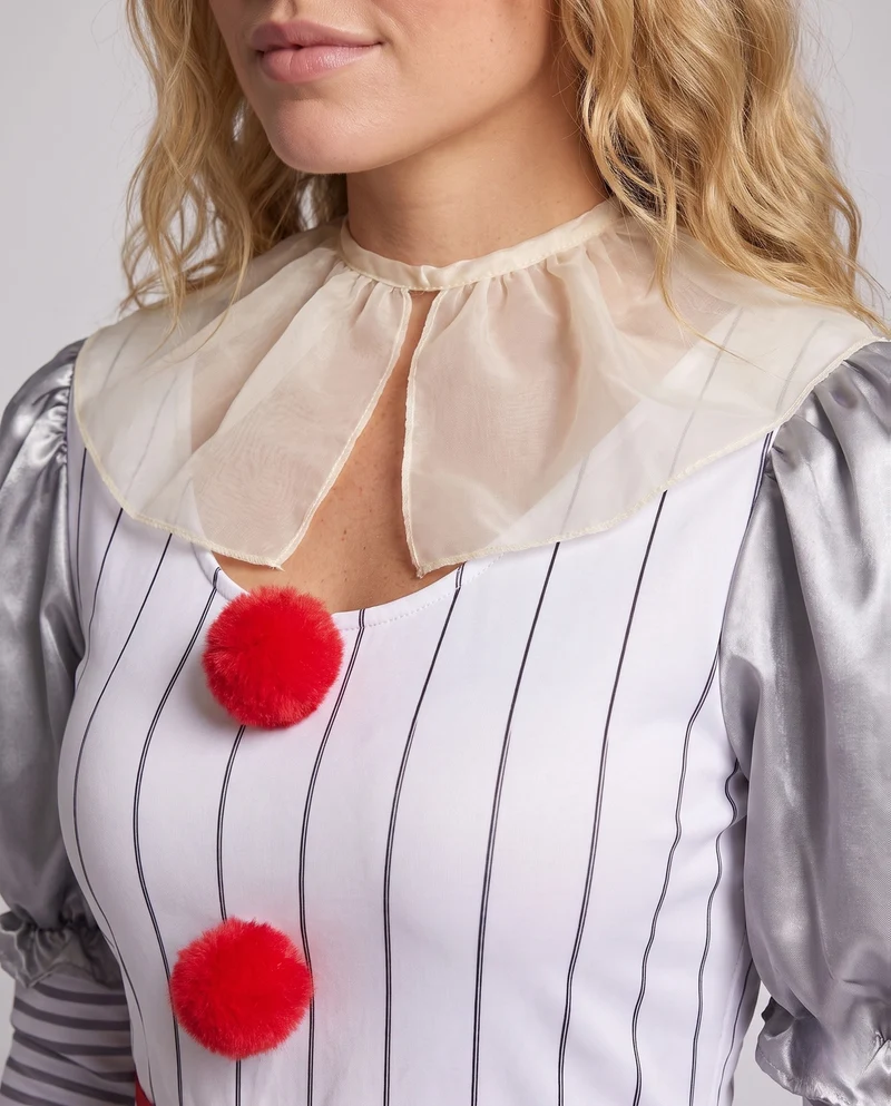 Damen Clownkostüm mit schimmernden Akzenten und Rüschen Nord Taschen