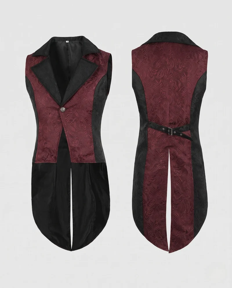 Damen Designer Weste mit Blumenmuster und asymmetrischem Saum Nord Taschen