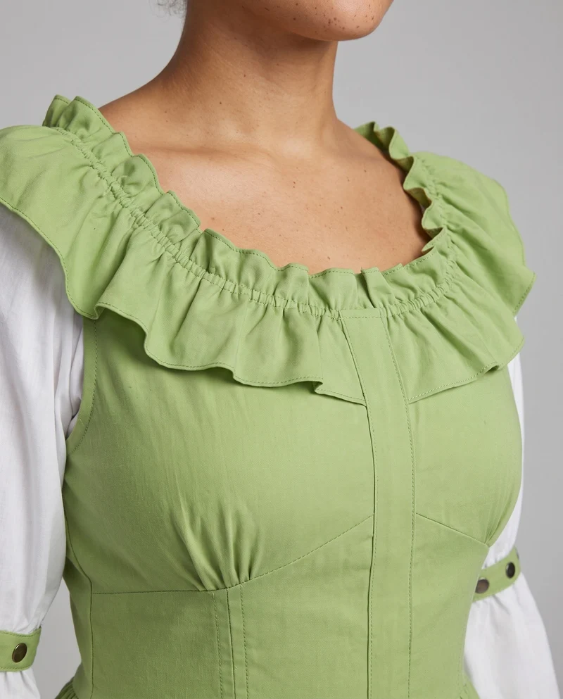Frauen Vintage Maxi Kleid Nord Taschen