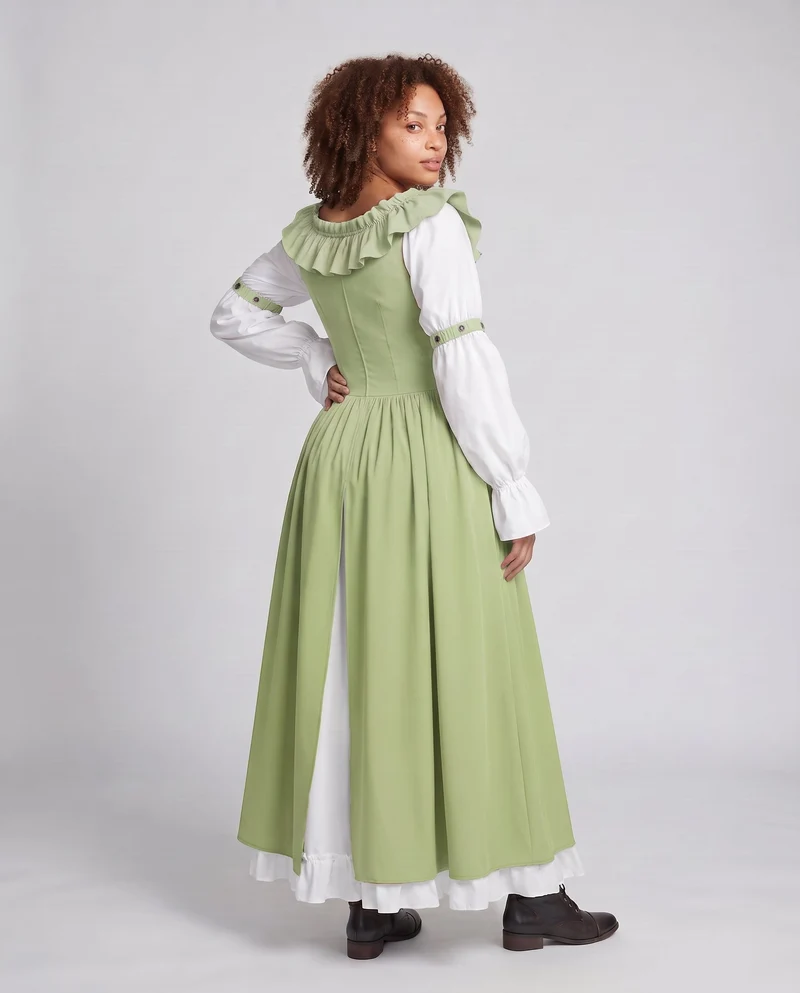 Frauen Vintage Maxi Kleid Nord Taschen