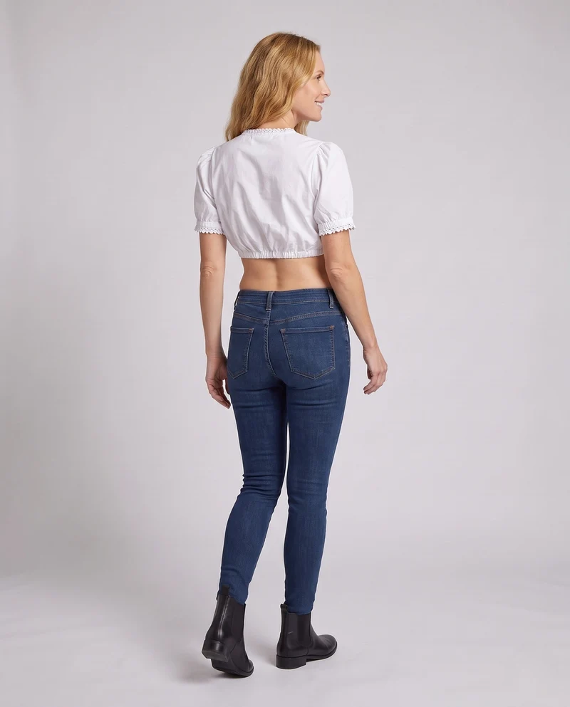 Damen Tanktop mit Puffärmeln und romantischen Rüschen Nord Taschen